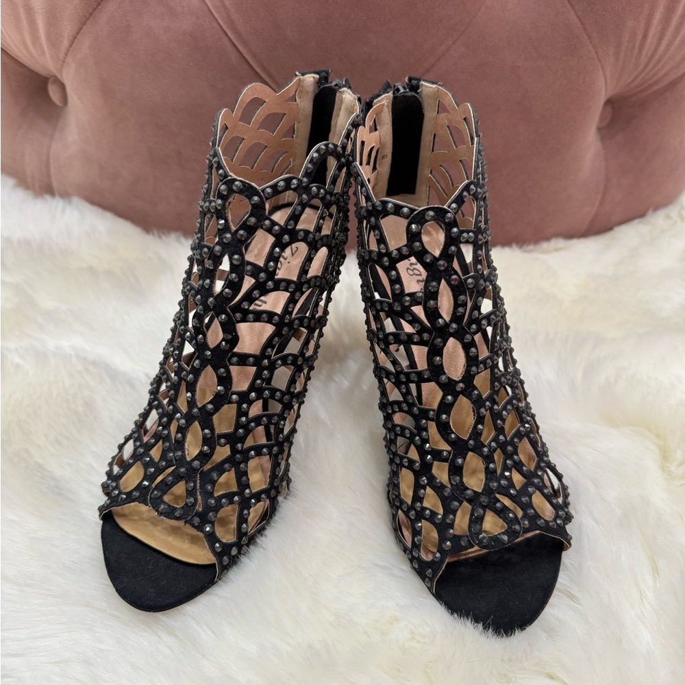 Black Rhinestone Heels
